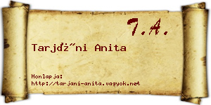 Tarjáni Anita névjegykártya
